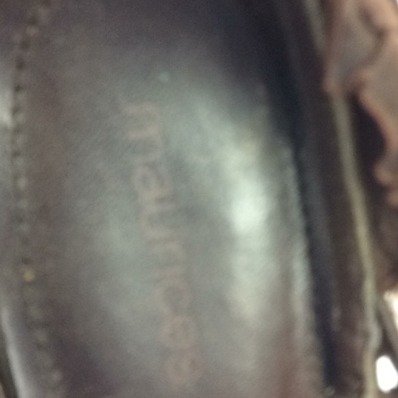 Maurices Ladies Brown Ruffled Open Toe Heels Sz 9 - Picture 7 of 8